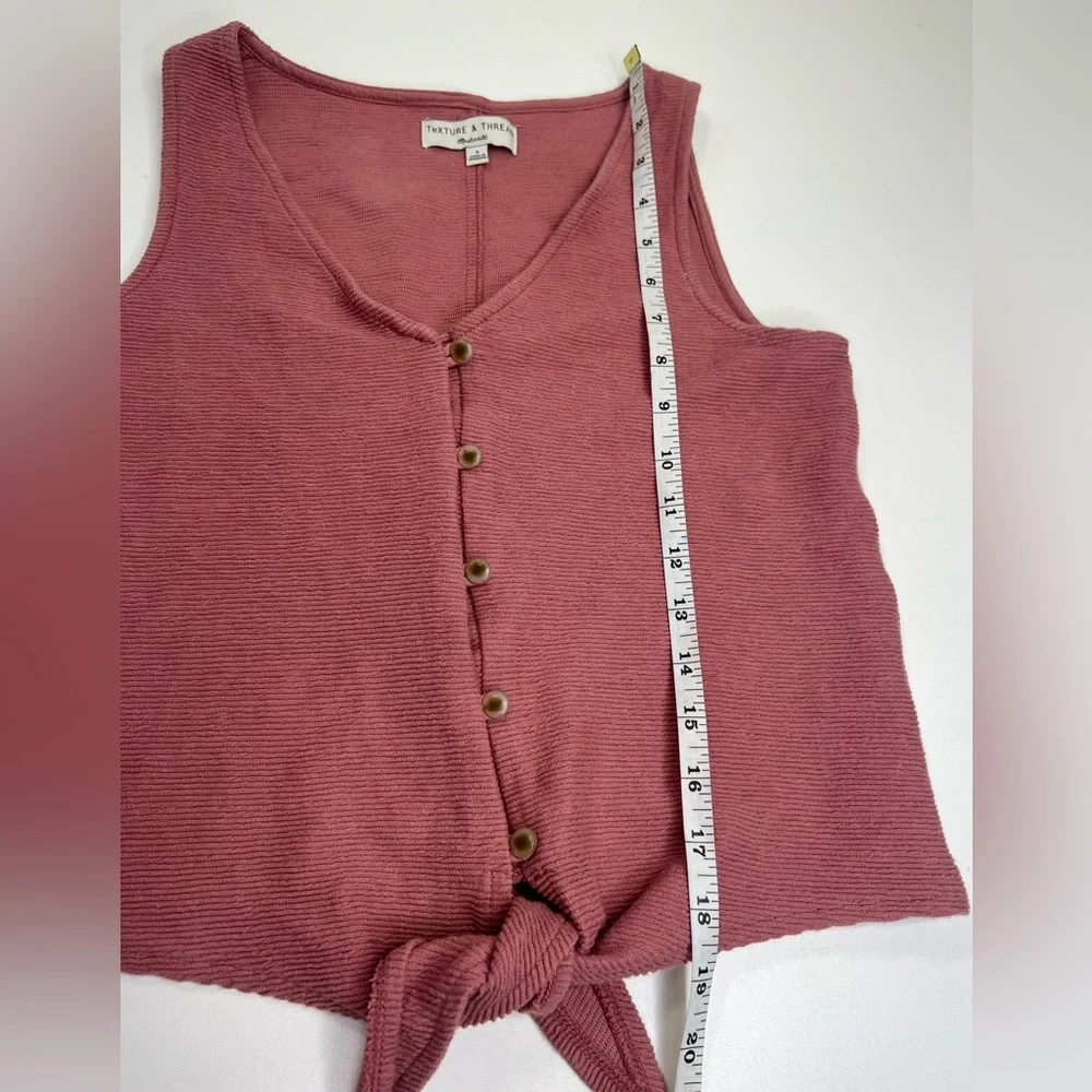 Madewell Texture & Thread Button Front Tie Tank Size Small - Picture 9 of 12